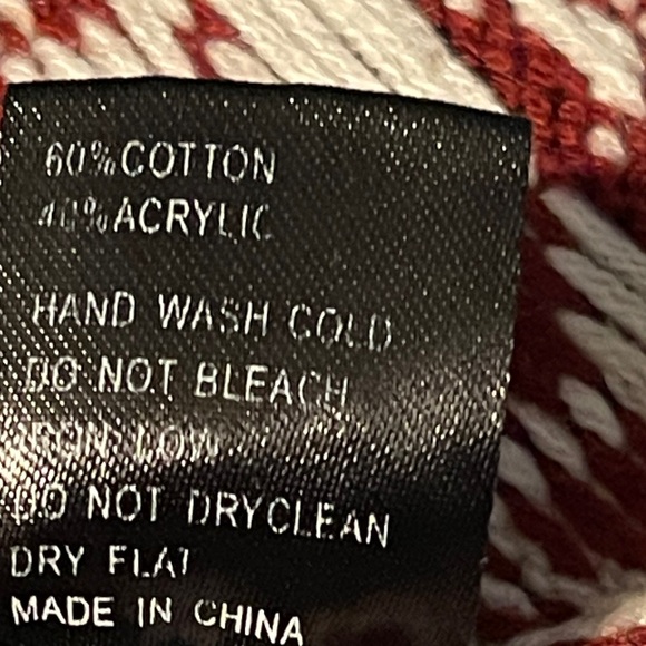 POL Red White Reindeer Fair Isle Sweater Knit Pullover Christmas Winter XL - Picture 5 of 6